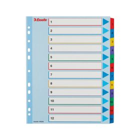   Elválasztólap, A4, Maxi regiszteres 1-12 laminált karton előlap 100209 Esselte