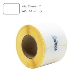   Etikett címke thermo, 43x58mm, tekercses, 600 címke/tekercs fehér