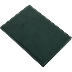   Határidőnapló Bolero B/5, heti krémszínű lapokkal zöld Realsystem 2027.