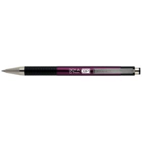   Golyóstoll 0,7mm, metál mályva test, Zebra F-301A, írásszín kék