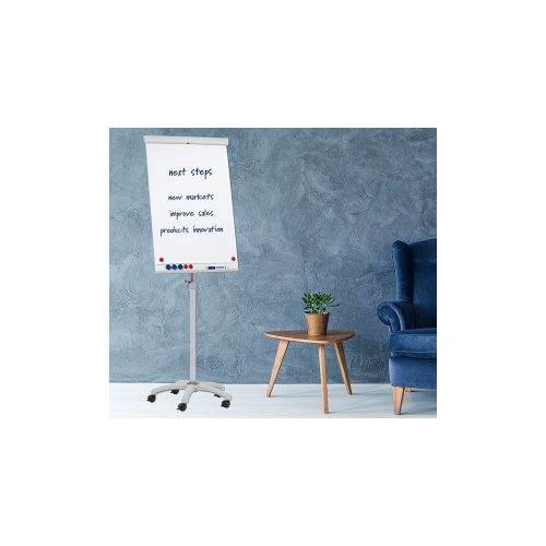 Flipchart tábla mobil 68x105cm, mágneses 5 görgős gurítható X-tra Line Mobil  EL-FC31 Franken