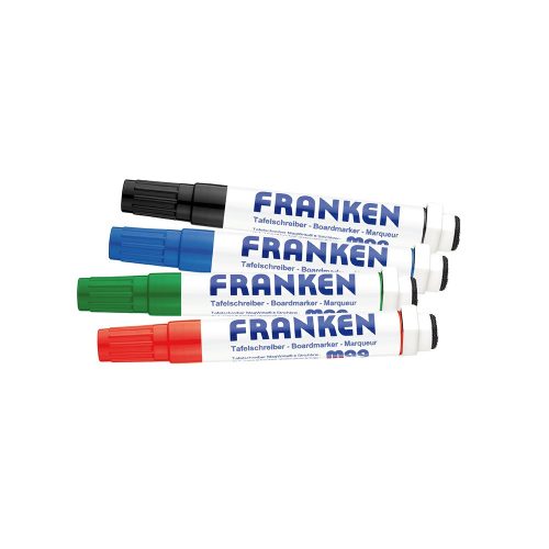 Táblamarker készlet, 1-3mm, kerek, antibakteriális mágneses,  Z1703 Franken 4 klf. Szín