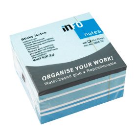   Jegyzettömb öntapadó, 75x75mm, 400lap,5654-70 Info Notes pasztell színek fehér,kék, türkiz