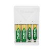 Elemtöltő, akku Plug töltő + 4 db AA 2100 mAH Varta