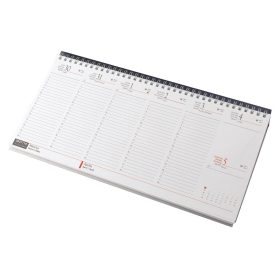   Asztali naptár 320mmx155mm, fehérlapok fekvő kék műbőrrel borított tartóval Realsystem 2027.