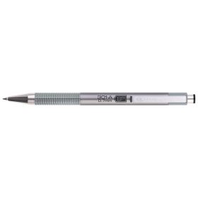   Golyóstoll 0,7mm, metál ezüst test, Zebra F-301A, írásszín kék