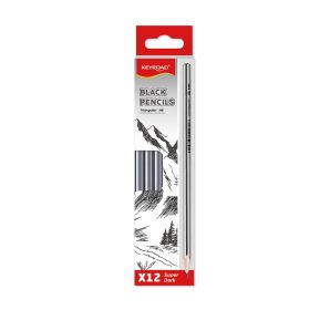   Grafitceruza HB, háromszögletű 12 db/bliszter Keyroad Black
