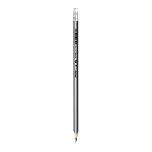 Grafitceruza HB, radíros, háromszögletű 12 db/bliszter Keyroad Black