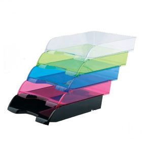   Irattálca műanyag 550 extra széles 345x270x67mm, Bluering®, áttetsző piros