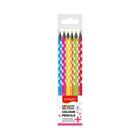   Színes ceruza készlet háromszögletű, fekete belsővel Keyroad Neon 6 klf. neon szín