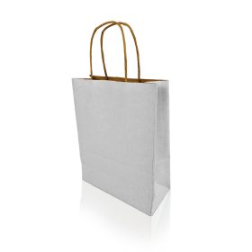   Sodrottfüles papírtáska 185x240mm 80mm talp S méret 250 db/doboz, fehér