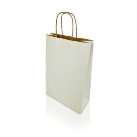   Sodrottfüles papírtáska 220x330mm 100mm talp M méret 200 db/doboz, fehér