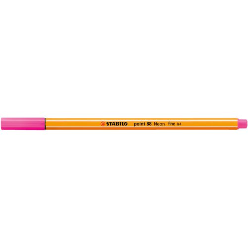 Rostirón, tűfilc 0,4mm, STABILO Point 88 neon rózsaszín