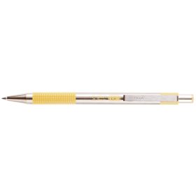   Golyóstoll 0,7mm, pasztell sárga test, Zebra F-301, írásszín kék