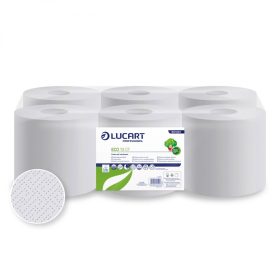   Kéztörlő 2 rétegű tekercses átmérő: 19 cm 435 lap/tekercs 6 tekercs/karton Eco 19 CF Lucart_861081 fehér