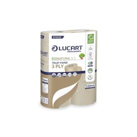   Toalettpapír 3 rétegű kistekercses átmérő: 11 cm 250 lap/tekercs 6 tekercs/csomag EcoNatural 6.3 Lucart_ 811929D barna