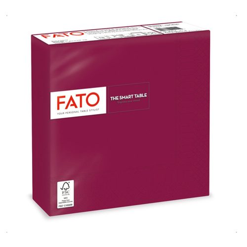 Szalvéta 2 rétegű 1/4 hajtású 33 x 33 cm 50 lap/csomag Smart Table Fato_82621800 bordó