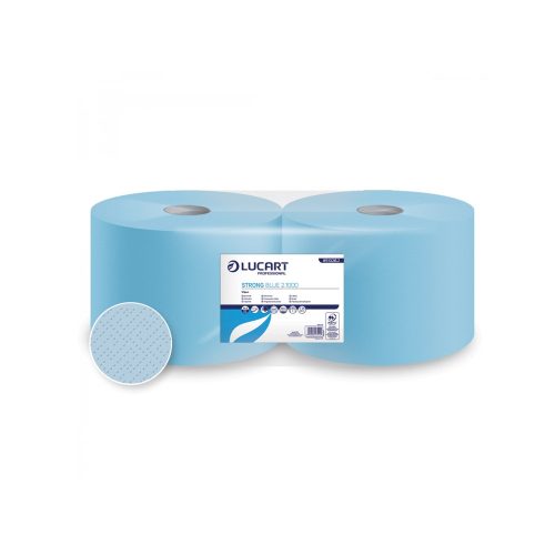 Ipari törlő 2 rétegű tekercses átmérő: 28 cm 1000 lap/tekercs 2 tekercs/karton Strong Blue 2.1000 Lucart_851326J kék