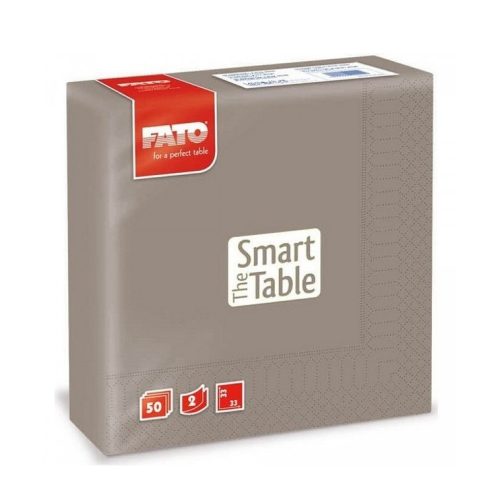 Szalvéta 2 rétegű 1/4 hajtású 33 x 33 cm 50 lap/csomag Smart Table Fato_82623600 galambszürke