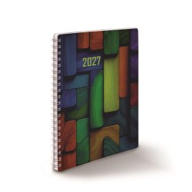   Határidőnapló spirálozott SP1 A/5, heti fehér lapokkal hasábok Realsystem 2027.