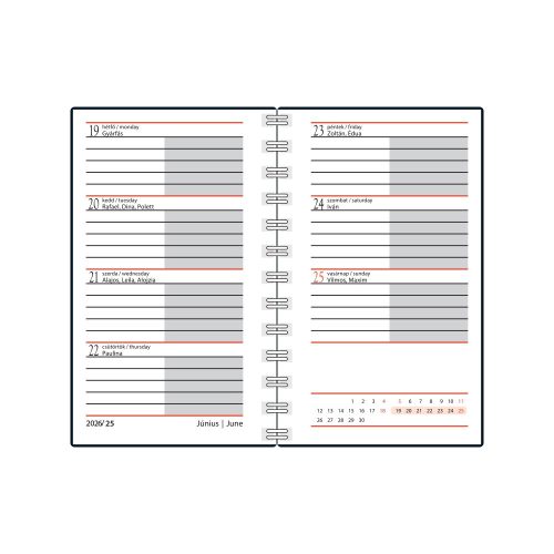 Zsebnaptár spirálozott SP3 mini heti fehér lapokkal motívumok Realsystem 2027.