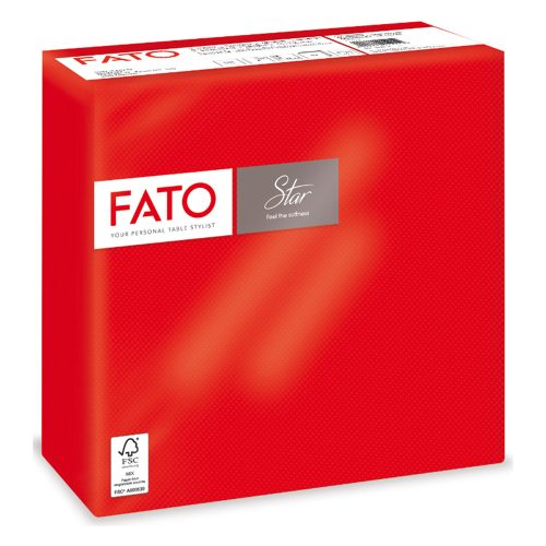 Szalvéta 2 rétegű 1/4 hajtású 38 x 38 cm 40 lap/csomag Star Fato_82990400 piros