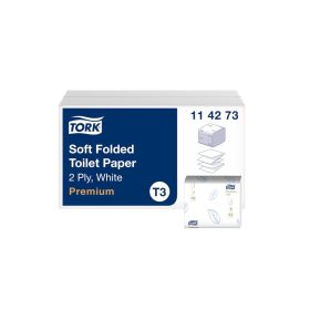   Toalettpapír 2 rétegű hajtogatott 252 lap/csomag 30 csomag/karton Premium Soft Folded T3 Tork_114273 fehér