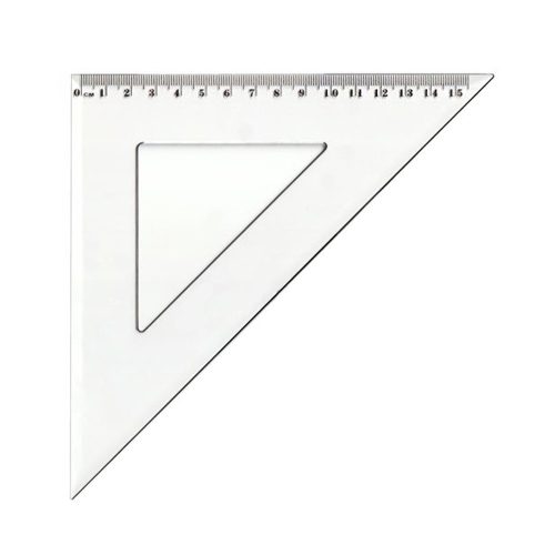 Vonalzó háromszög 45° 15,5cm, műanyag Antilop
