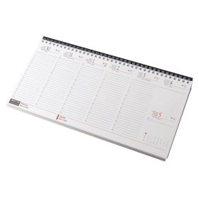   Asztali naptár 320mmx155mm, fehérlapok fekvő fekete műbőrrel borított tartóval Realsystem 2027.