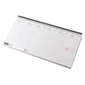   Asztali naptár 320mmx155mm, fehérlapok fekvő zöld műbőrrel borított tartóval Realsystem 2027.