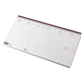   Asztali naptár 320mmx155mm, fehérlapok fekvő bordó műbőrrel borított tartóval Realsystem 2027.