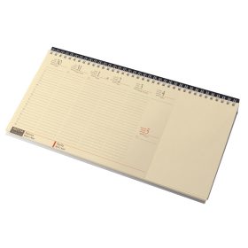   Asztali naptár 320mmx155mm, krémszínű lapokkal blokktömbös fekvő fekete műbőrrel borított tartóval Realsystem 2027.