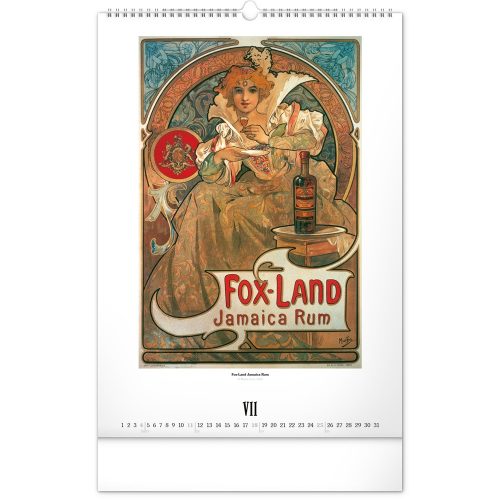 Falinaptár képes  330×460mm Alphonse Mucha  Realsystem 2027.