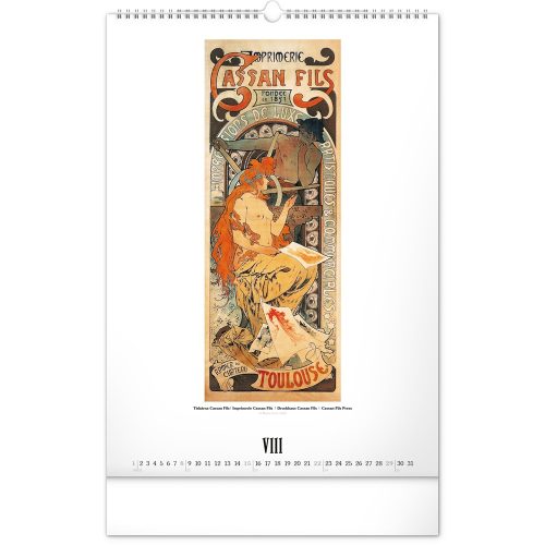 Falinaptár képes  330×460mm Alphonse Mucha  Realsystem 2027.