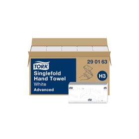   Kéztörlő 2 rétegű Z hajtogatású 250 lap/csomag 15 csomag/karton Soft Singlefold H3 Tork_290163 fehér