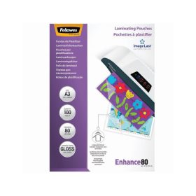   Lamináló fólia, A3, 80 mikron, fényes, 100 db/doboz, Fellowes®