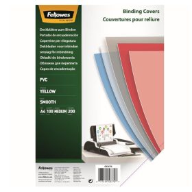   Előlap, A4, 200 mikron, 100 db/csomag, Fellowes® áttetsző sárga