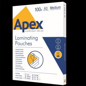 Lamináló fólia A3, 125 micron 100 db/doboz, Apex Medium