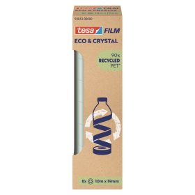   Ragasztószalag 19mmx10m irodai átlátszó újrahasznosított Tesa Eco & Crystal 8db/doboz