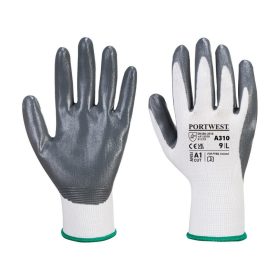   Védőkesztyű PU tenyérmártással nylon S-es méret A310 Portwest szürke-fehér