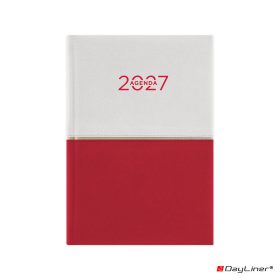   Határidőnapló Contrast A5 napi, fehér lapokkal fehér-piros Dayliner 2027.