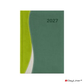   Határidőnapló Dubai A5 napi, fehér lapokkal zöld-zöld Dayliner 2027.