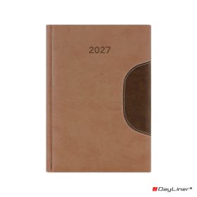   Határidőnapló Memphis B5 heti, fehér lapokkal barna-csokoládé Dayliner 2027.