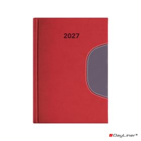   Határidőnapló Memphis B5 heti, fehér lapokkal piros-szürke Dayliner 2027.