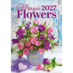   Falinaptár képes 315 x 450 mm, fehér lapokkal Magic Flowers Dayliner 2027.