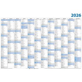   Plakátnaptár 980 × 680 mm, fehér lapokkal kék ívben Dayliner 2027.