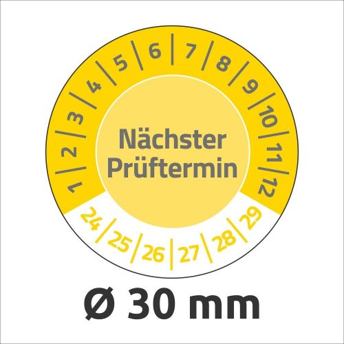 Etikett címke, o30mm, eltávolíthatatlan 8 címke/ív, 10 ív/doboz, Avery sárga
