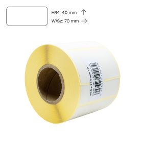   Etikett címke thermo, 40x70mm, tekercses, 1000 címke/tekercs fehér