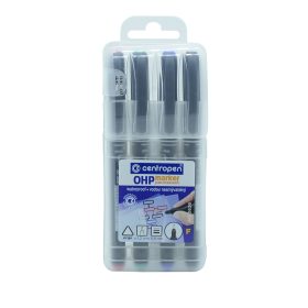   Alkoholos marker készlet, 0,6mm, F OHP Centropen 2636, 4 klf. szín