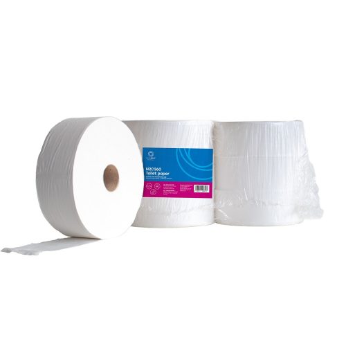 Toalettpapír 2 rétegű közületi átmérő: 27 cm 100 % cellulóz 360 m/tekercs 6 tekercs/csomag N2C360 hófehérr